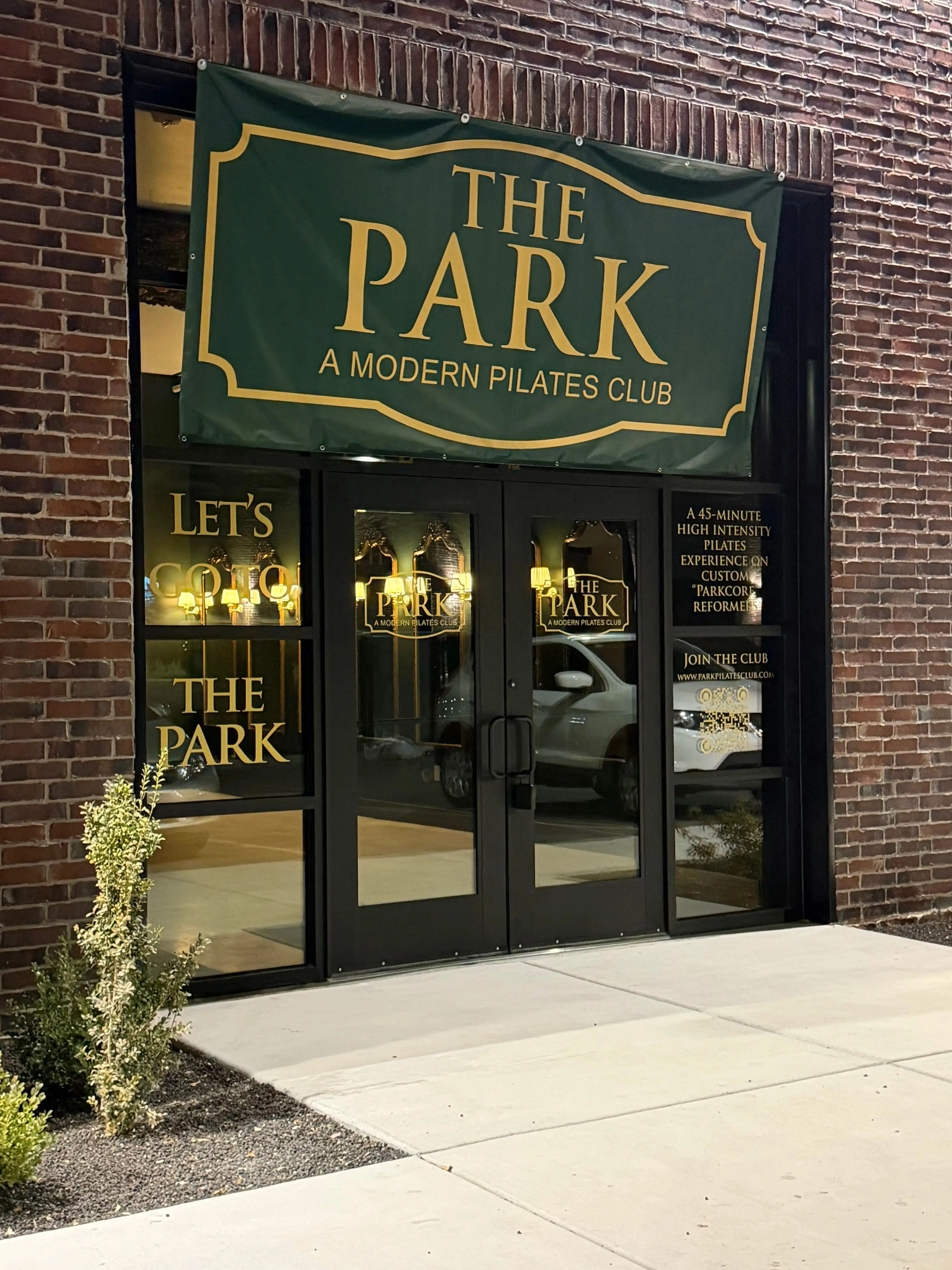 The Park Pilates studio entrance in Pleasant Grove, UT — welcoming boutique fitness space