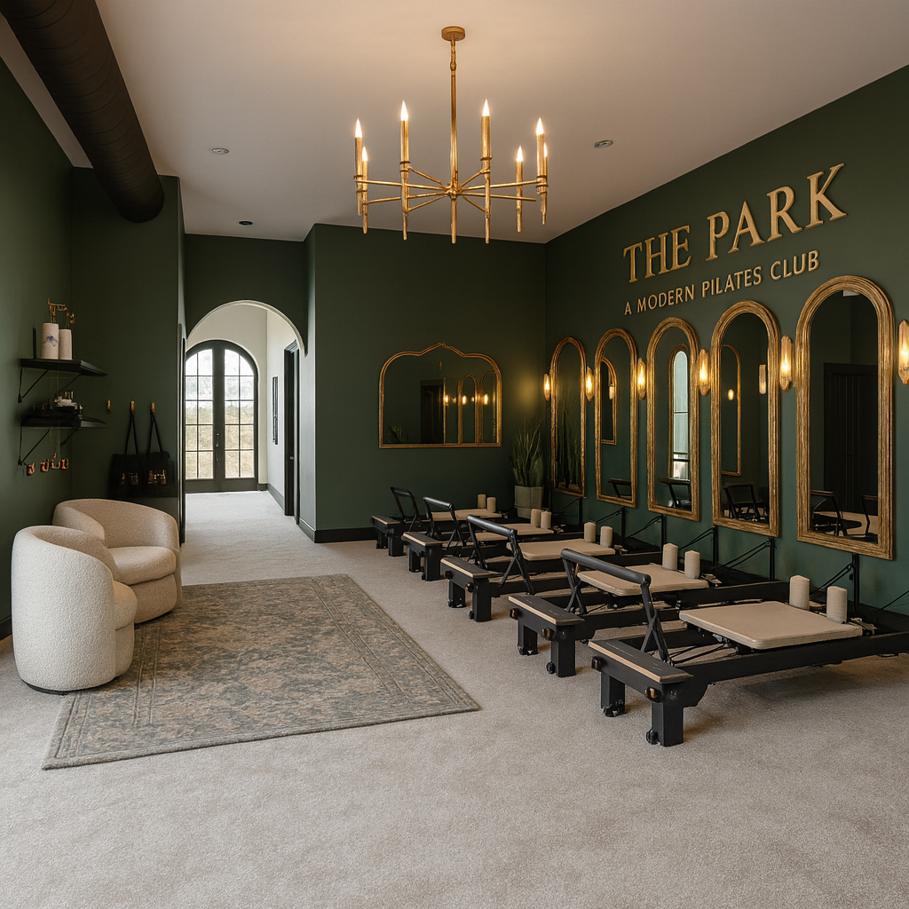 THE PARK Pilates Club Pleasant Grove studio mockup - luxury high intensity reformer Pilates facility